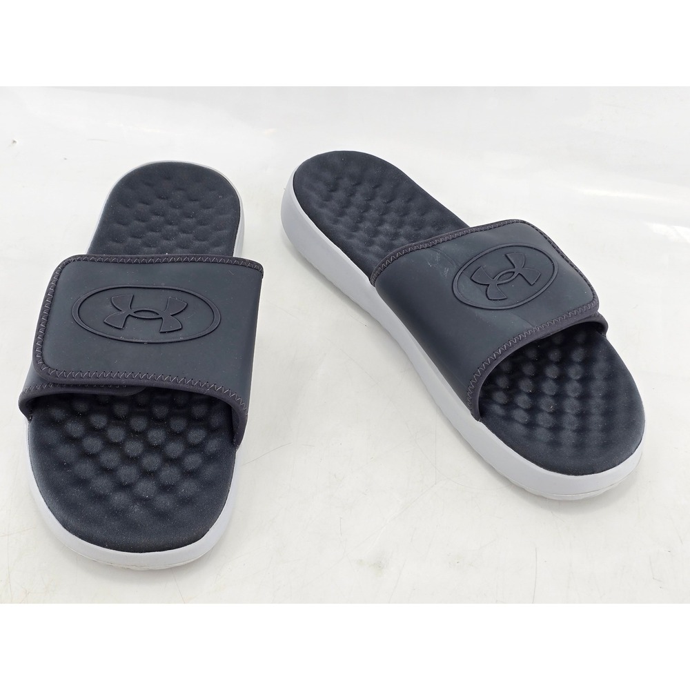 Under Armour Ignite VI Slide Sandals Mens 14 Black Gray Adjustable - Excellent